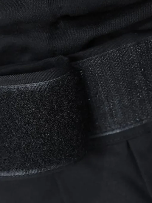 COMMENSE Wide Leg|Pants^Hook-and-Loop Fastener Wide Leg Velcro Pants Black