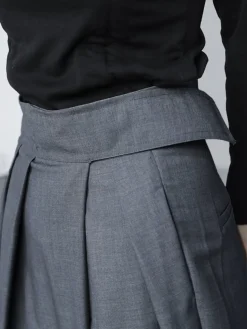 COMMENSE Wide Leg|Pants^Hook-and-Loop Fastener Wide Leg Velcro Pants Black