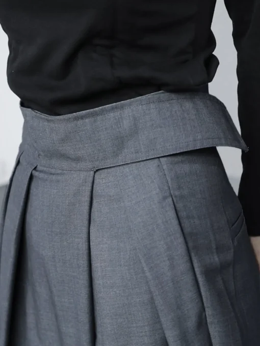 COMMENSE Wide Leg|Pants^Hook-and-Loop Fastener Wide Leg Velcro Pants Black