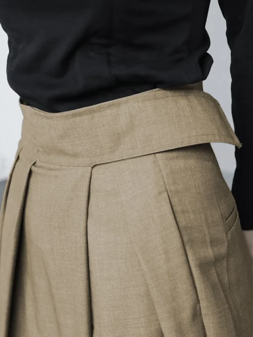 COMMENSE Wide Leg|Pants^Hook-and-Loop Fastener Wide Leg Velcro Pants Black