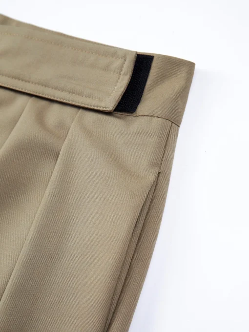 COMMENSE Wide Leg|Pants^Hook-and-Loop Fastener Wide Leg Velcro Pants Black