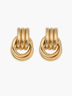 COMMENSE Earrings|Accessories^Hoop Cross Earrings Gold