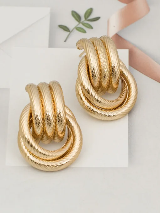 COMMENSE Earrings|Accessories^Hoop Cross Earrings Gold
