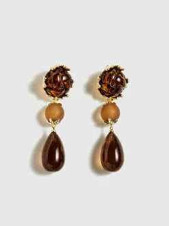 COMMENSE Earrings|Accessories^Irregular Geometric Drop Earrings Brown