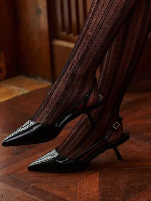 COMMENSE Accessories^Kitten Slingback Pumps Black