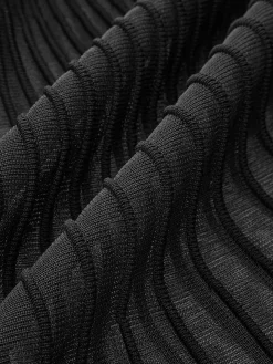 COMMENSE Skirts|Knitwear^Knit Pleated Semi-sheer Maxi Skirt Black