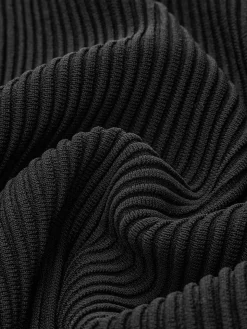 COMMENSE Skirts|Knitwear^Knit Pleated Semi-sheer Maxi Skirt Black