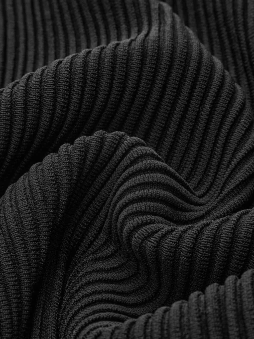COMMENSE Skirts|Knitwear^Knit Pleated Semi-sheer Maxi Skirt Black