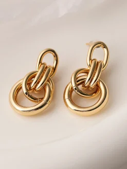 COMMENSE Accessories^Knot Chunky Hoop Earrings Gold