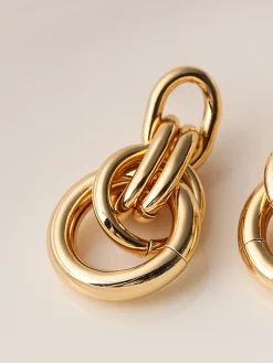 COMMENSE Accessories^Knot Chunky Hoop Earrings Gold