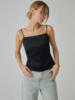 COMMENSE Tank Tops & Camis|Tops^Knotted Backless Tank Top Black