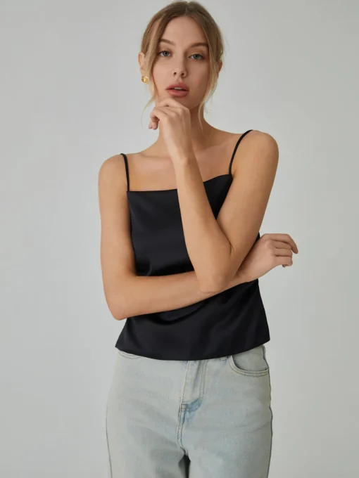 COMMENSE Tank Tops & Camis|Tops^Knotted Backless Tank Top Black