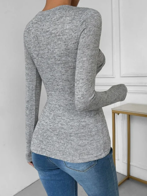 COMMENSE T-shirts|Tops^Knotted Skinny Jersey Top LightGrey