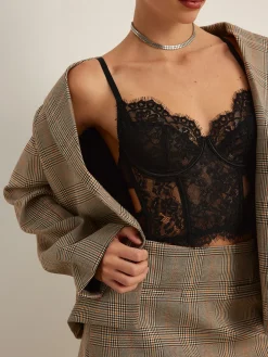 COMMENSE Crop Tops|Tops^Lace Crop Cami Top Black