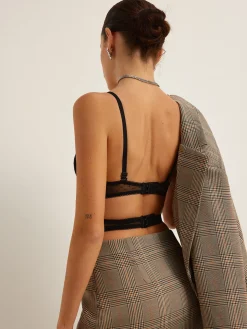 COMMENSE Crop Tops|Tops^Lace Crop Cami Top Black