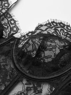 COMMENSE Crop Tops|Tops^Lace Crop Cami Top Black