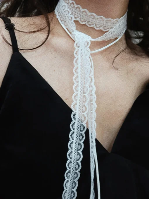 COMMENSE Necklaces|Accessories^Lace Scarf Necklace White