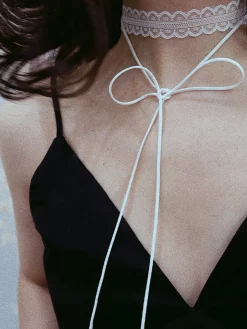 COMMENSE Necklaces|Accessories^Lace Scarf Necklace White