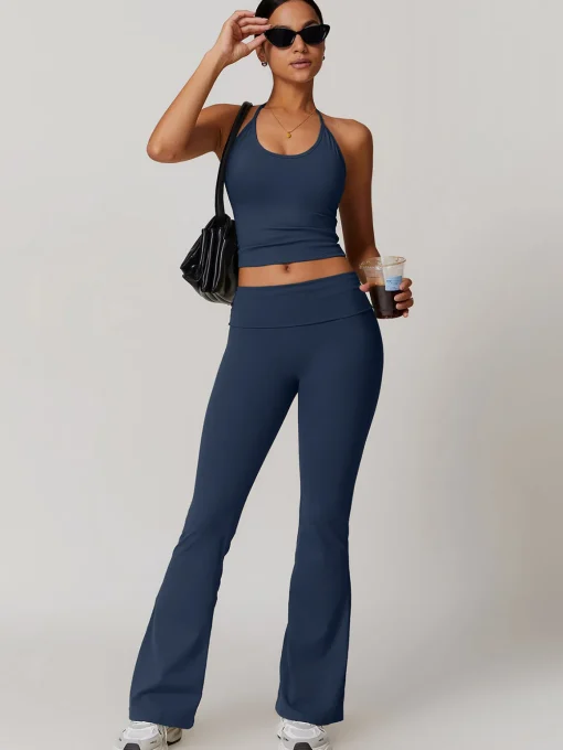 COMMENSE Activewear^Lace Up Active Pants Set Grey