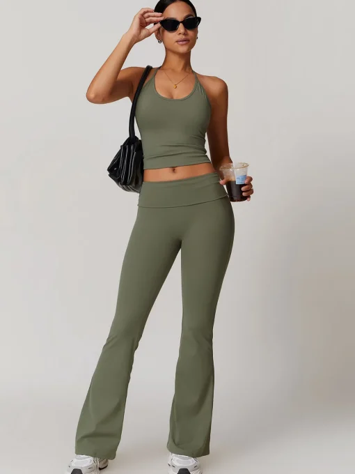 COMMENSE Activewear^Lace Up Active Pants Set Grey