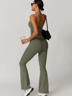 COMMENSE Activewear^Lace Up Active Pants Set Grey