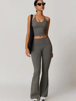 COMMENSE Activewear^Lace Up Active Pants Set Grey