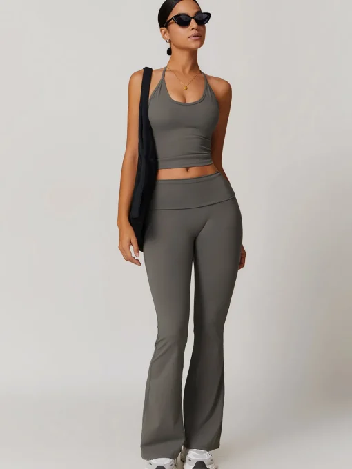 COMMENSE Activewear^Lace Up Active Pants Set Grey