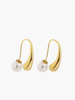 COMMENSE Earrings|Accessories^Lantern Shape Pearl Earrings Golden