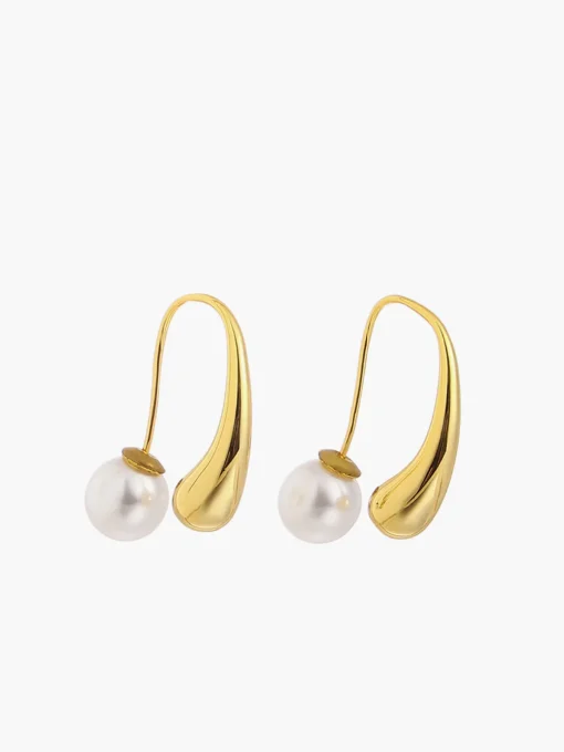COMMENSE Earrings|Accessories^Lantern Shape Pearl Earrings Golden