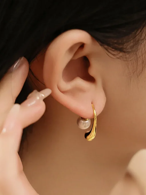 COMMENSE Earrings|Accessories^Lantern Shape Pearl Earrings Golden