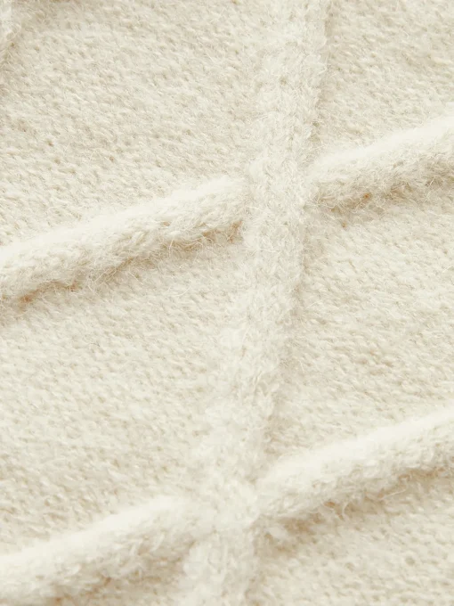 COMMENSE Knitwear|Tops^Lantern Sleeve Cinched Waist Twist Sweater Apricot