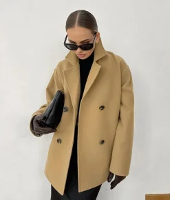 COMMENSE Outerwear|Jackets^Lapel Warm Jacket Khaki