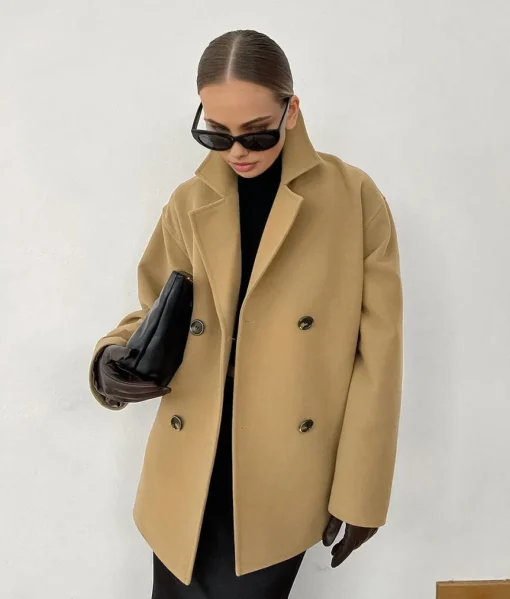 COMMENSE Outerwear|Jackets^Lapel Warm Jacket Khaki