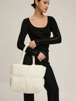 COMMENSE Bags|Accessories^Large Capacity Soft Cloud bag Off-White