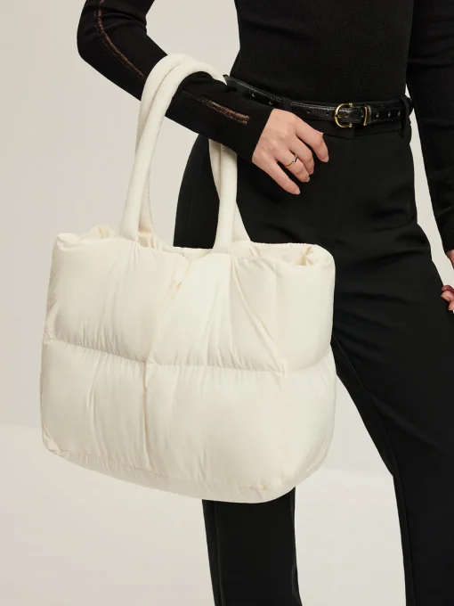 COMMENSE Bags|Accessories^Large Capacity Soft Cloud bag Off-White