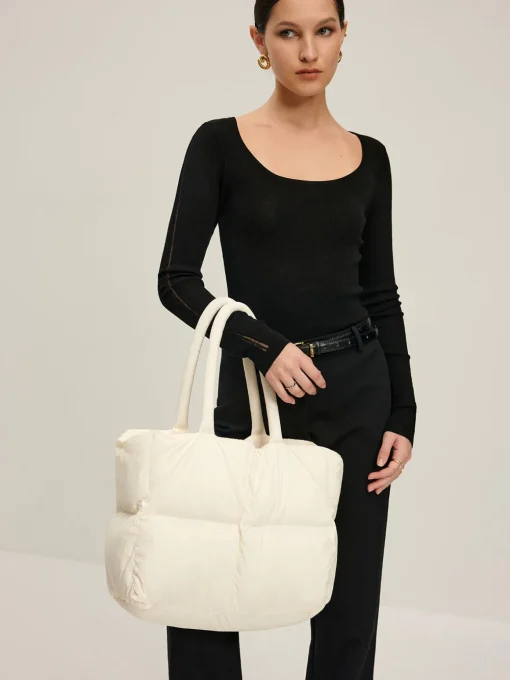 COMMENSE Bags|Accessories^Large Capacity Soft Cloud bag Off-White