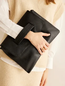 COMMENSE Bags|Accessories^Large Capacity Soft Flap Clutch Bag Black