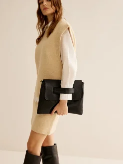 COMMENSE Bags|Accessories^Large Capacity Soft Flap Clutch Bag Black