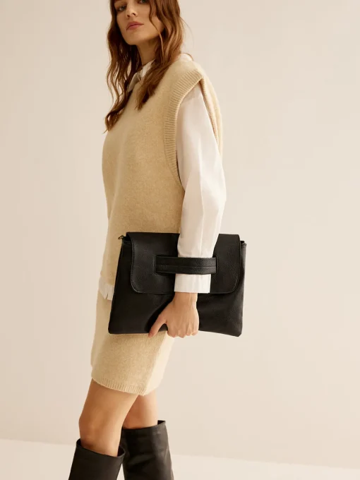 COMMENSE Bags|Accessories^Large Capacity Soft Flap Clutch Bag Black