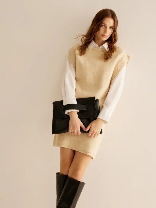COMMENSE Bags|Accessories^Large Capacity Soft Flap Clutch Bag Black