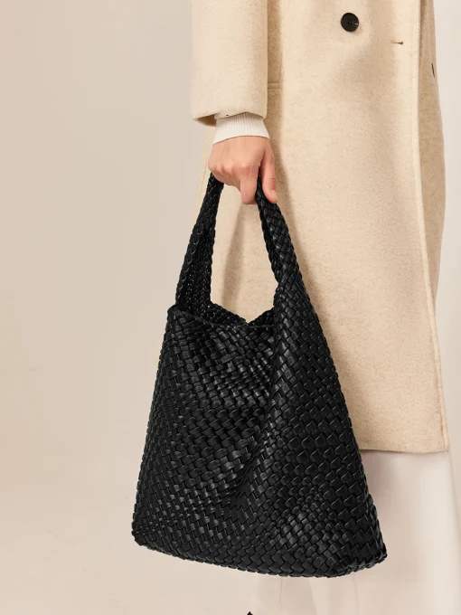 COMMENSE Bags|Accessories^Large Capacity Woven Armpit Bag Black