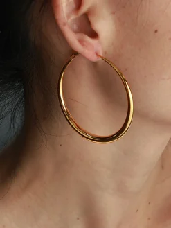 COMMENSE Earrings|Accessories^Large Classic Hoop Gold Earrings Golden