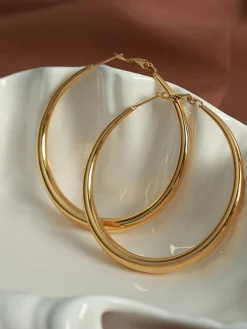 COMMENSE Earrings|Accessories^Large Classic Hoop Gold Earrings Golden