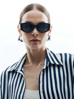 COMMENSE Sunglasses|Accessories^Large Frame Cat Eye Vintage Sunglasses Black