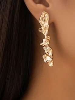 COMMENSE Earrings|Accessories^Lava Shaped Stud Earrings Gold