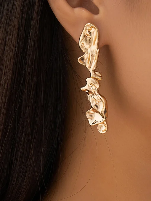 COMMENSE Earrings|Accessories^Lava Shaped Stud Earrings Gold