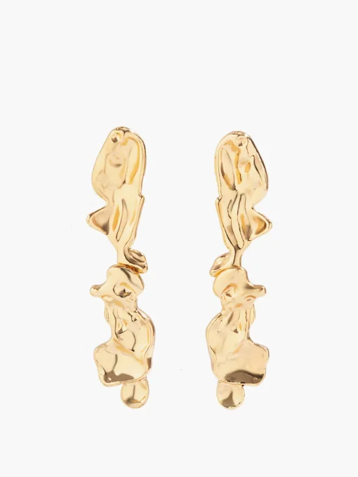 COMMENSE Earrings|Accessories^Lava Shaped Stud Earrings Gold