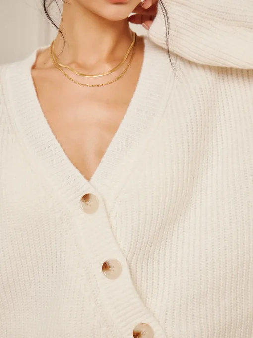 COMMENSE Cardigans|Sweaters & Cardigans^Lazy Style Asymmetrical Loose Button Cardigan Off-White