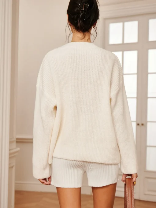 COMMENSE Cardigans|Sweaters & Cardigans^Lazy Style Asymmetrical Loose Button Cardigan Off-White