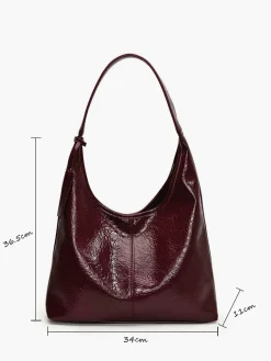 COMMENSE Bags|Accessories^Leisure Button Clasp Hobo Bag Red